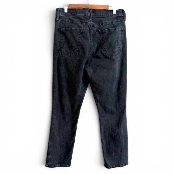 MOTHER Denim - mother the mid rise dazzler ankle skinny black jeans not guilty wash 34 stretchy